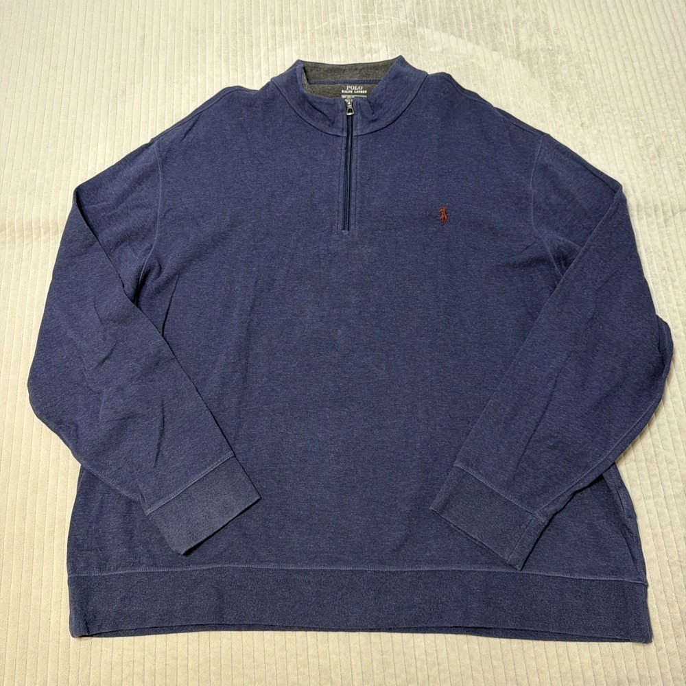 Polo Ralph Lauren 1/4 Zip Pullover Mens 3XB Black Long Sleeve Performance Pony